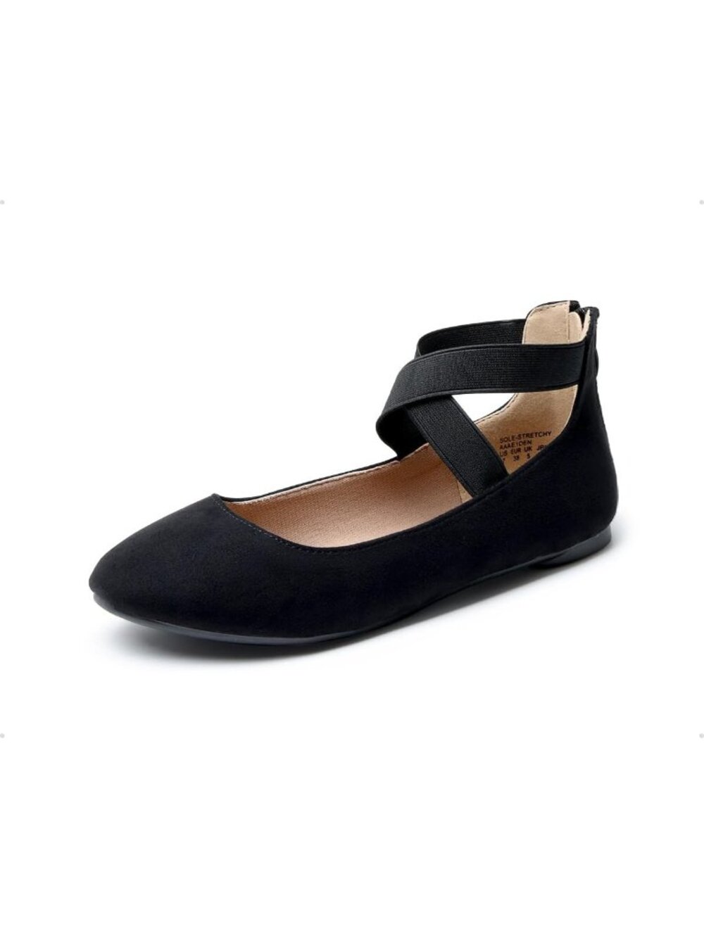 Dream Pairs Women's Black Comfortable Elegant Flexible Ankle Straps Flats